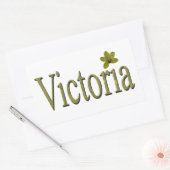 Golden Flecks Victoria Naam Design, Rechthoekige Sticker (Envelop)