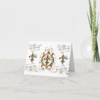 Golden Fleur De Li Note Cards Kaart