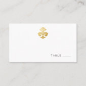 Golden Fleur de Lis Damask Reception Place Card Plaatskaartje (Voorkant)