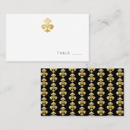 Golden Fleur de Lis Damask Reception Place Card Plaatskaartje
