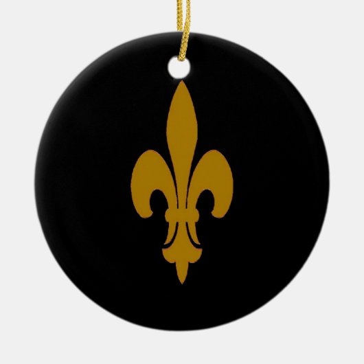 Golden Fleur De Lis Keramisch Ornament (Voorkant)