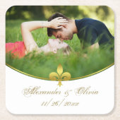 Golden Fleur de Lis Onderzetters voor fotoweddensc (Voorkant)