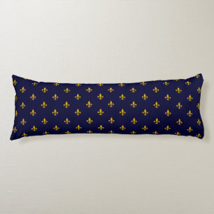 Golden Fleur de Lis op Navy Blue Lichaamskussen