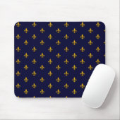 Golden Fleur de Lis op Navy Blue Muismat (Met muis)