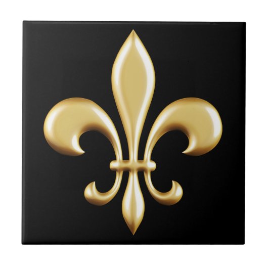 Golden Fleur De Lis Tegeltje (Voorkant)