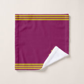 Golden Fleur de Lis, Three Stripes on Maroon (Gant de toilette)