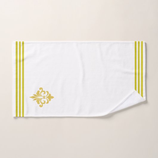 Golden Fleur de Lis, Three Stripes on White Bad Handdoek (Handdoek)