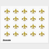 Golden Fleur-de-Lis; ZazzleRocks-serie Ronde Sticker (Vel)