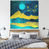 Golden Flock Canvas Afdruk (Insitu (Slaapkamer))