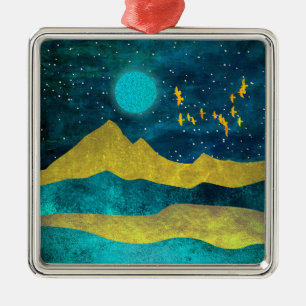 Golden Flock Metalen Ornament