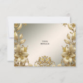 Golden Floral bedankje Bedankkaart (Achterkant)