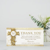 Golden Floral Croix Monogramme Merci Sympathie (Debout devant)