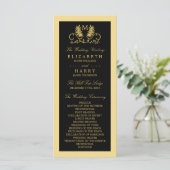 Golden Floral Emblem Wedding Programme (Debout devant)