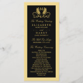 Golden Floral Emblem Wedding Programme Programma (Voorkant)