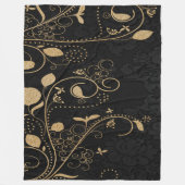 Golden floral fleece deken (Voorkant)
