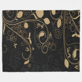 Golden floral fleece deken (Voorkant (Horizontaal))
