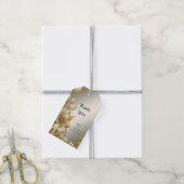 Golden Floral Gift Label Cadeaulabel (Met Touw)