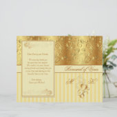 Golden floral, harten Renewal of Vows-programma (Staand voorkant)