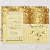 Golden floral, harten Renewal of Vows-programma (Voorkant / Achterkant)