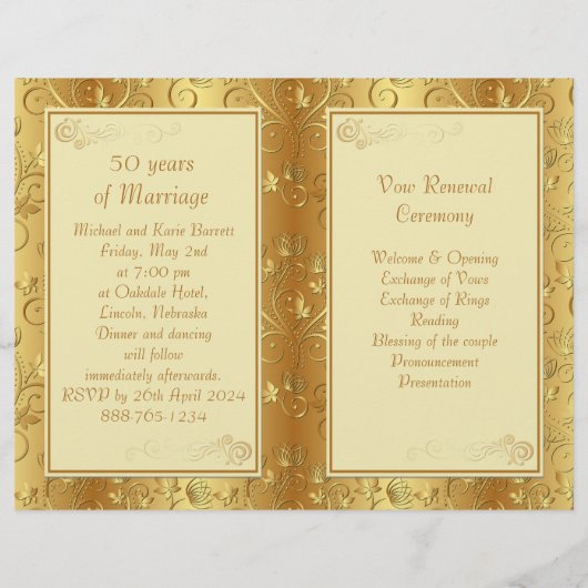 Golden Floral Hearts Vernieuwing van het Vows prog (Achterkant)