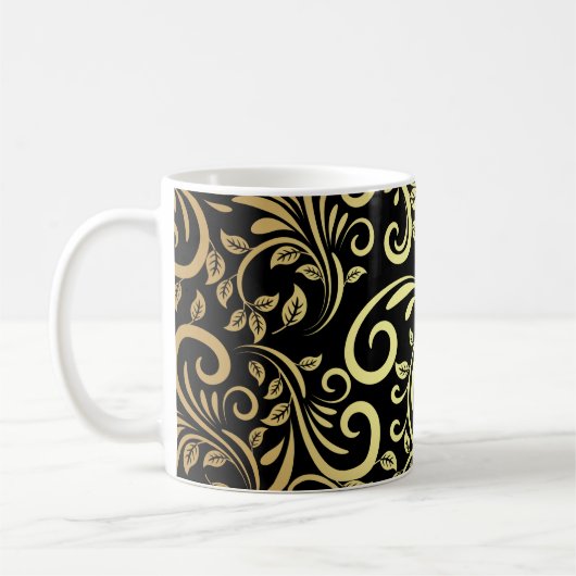 golden floral koffiemok (Links)