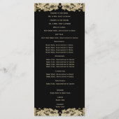 Golden Floral Lace Wedding Programma (Achterkant)