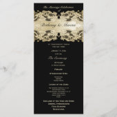 Golden Floral Lace Wedding Programme (Devant)