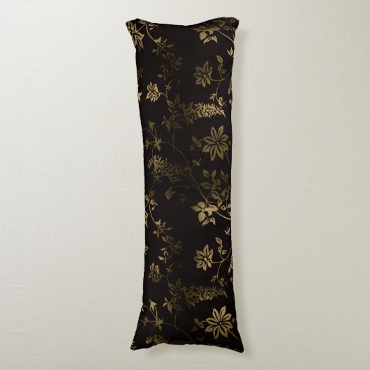 Golden floral lichaamskussen (Voorkant Verticaal)