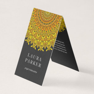 Golden Floral Mandala Visitekaartjes