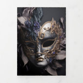 Golden Floral Masquerade Sweet 16 Party Invitation (Page de couverture)