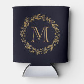 Golden Floral Monogram Blikjeskoeler (Voorkant)