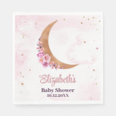 Golden Floral Moon Baby shower Servet (Voorkant)