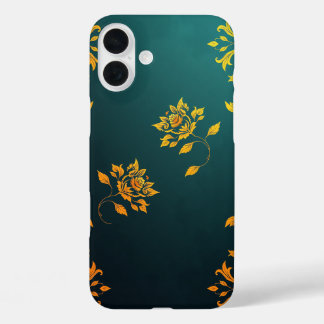 Golden Floral Motif iPhone Case