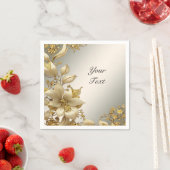 Golden Floral Napkins Servet (Insitu)