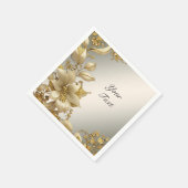 Golden Floral Napkins Servet (Hoek)