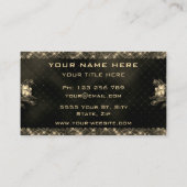 Golden Floral omwoeld zwart goud Visitekaartje (Achterkant)