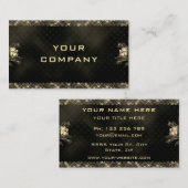 Golden Floral omwoeld zwart goud Visitekaartje (Voorkant / Achterkant)