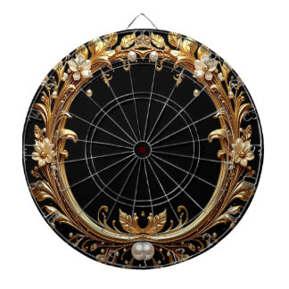 Golden Floral Ornate Dartboard Dartbord