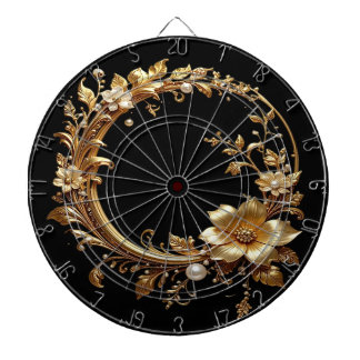 Golden Floral Ornate Dartboard Dartbord
