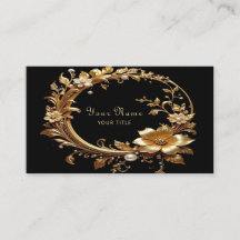 Golden Floral Ornate Frame Business Card
