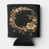 Golden Floral Ornate Frame Can Cooler (Achterkant)