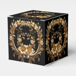 Golden Floral Ornate Frame Favor Box Bedankdoosjes