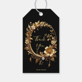 Golden Floral Ornate Frame Gift Tag Cadeaulabel
