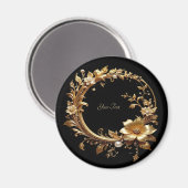 Golden Floral Ornate Frame Magnet (Recto/Verso)