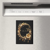 Golden Floral Ornate Frame Magnet (In Situ (Lave-vaisselle))