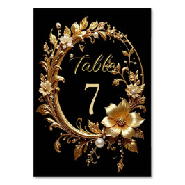 Golden Floral Ornate Frame Table Number Kaart