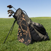 Golden Floral Pattern Golfhanddoek (Groen)