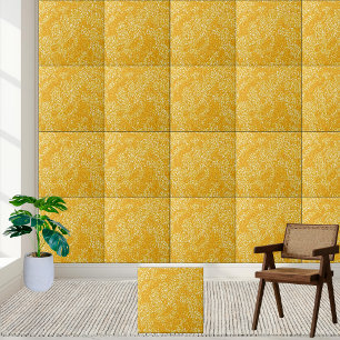 Golden Floral Pattern Keramische Tegel Style 2 Tegeltje