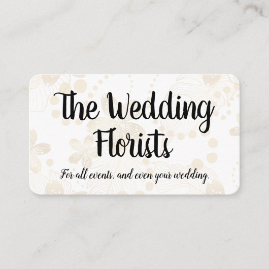 Golden Floral Pattern Visitekaartje (Voorkant)