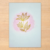 Golden Floral Pink Wedding Invitation (Recto)